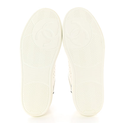 Chanel Calfskin Womens Logo Sneakers 38.5 White Black 5 of 7