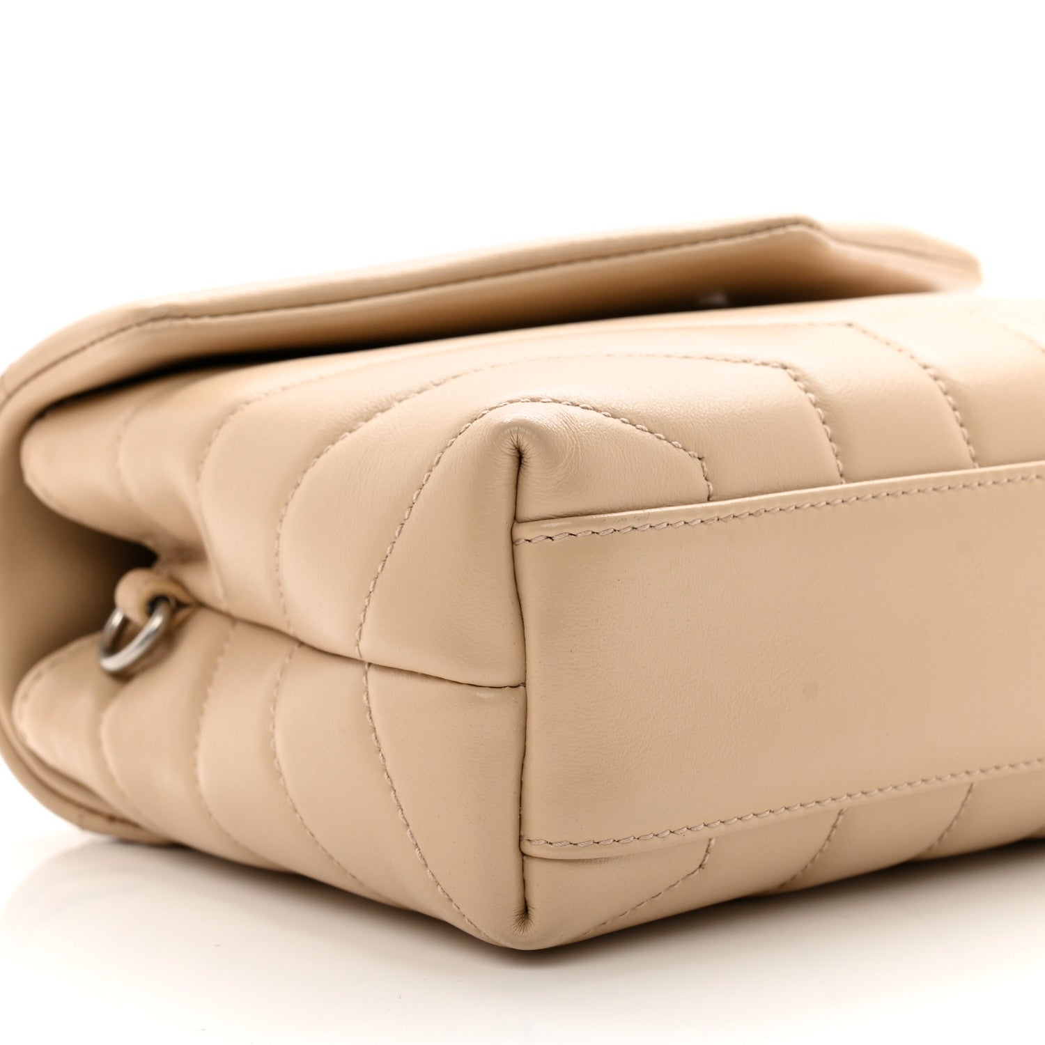 Saint Laurent Calfskin Y Quilted Monogram Toy Loulou Crossbody Bag Nude Powder 8 of 10