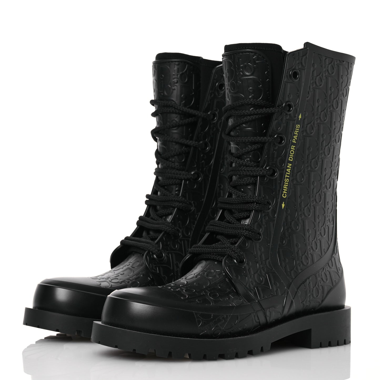 Oblique Rubber Diorcamp Boots 37 Black