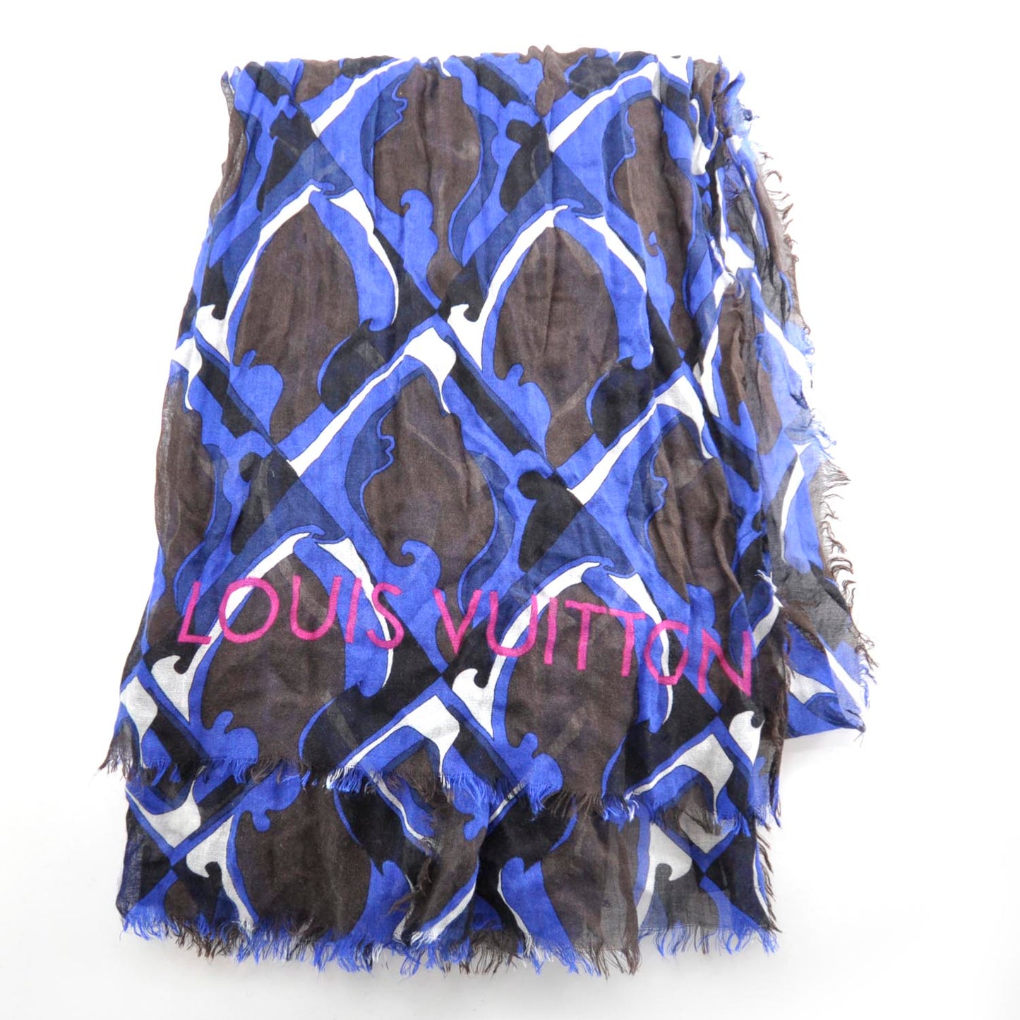 Cashmere Silk Arabesque Stole Blue