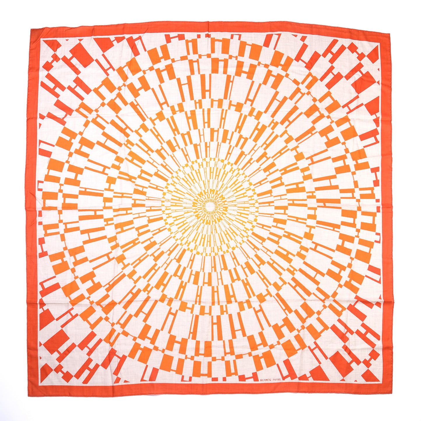 Cashmere Silk Op'H Shawl 140 Naturel Brique Orange