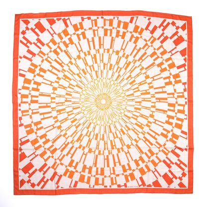 Hermes Cashmere Silk Op'H Shawl 140 Naturel Brique Orange 1 of 4