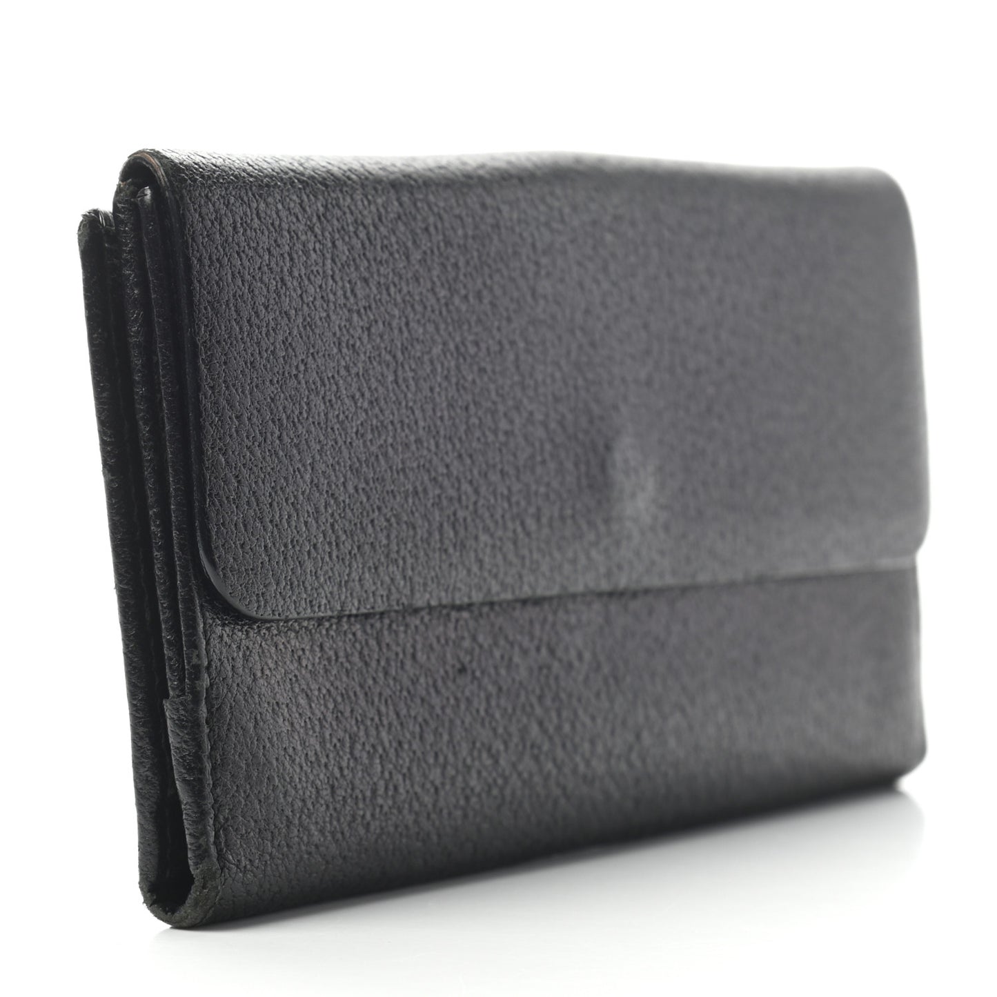 Calfskin Continental Flap Wallet Black