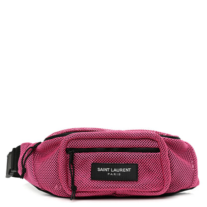 Saint Laurent Nylon Mesh SLP Belt Bag Fuchsia 1 of 8