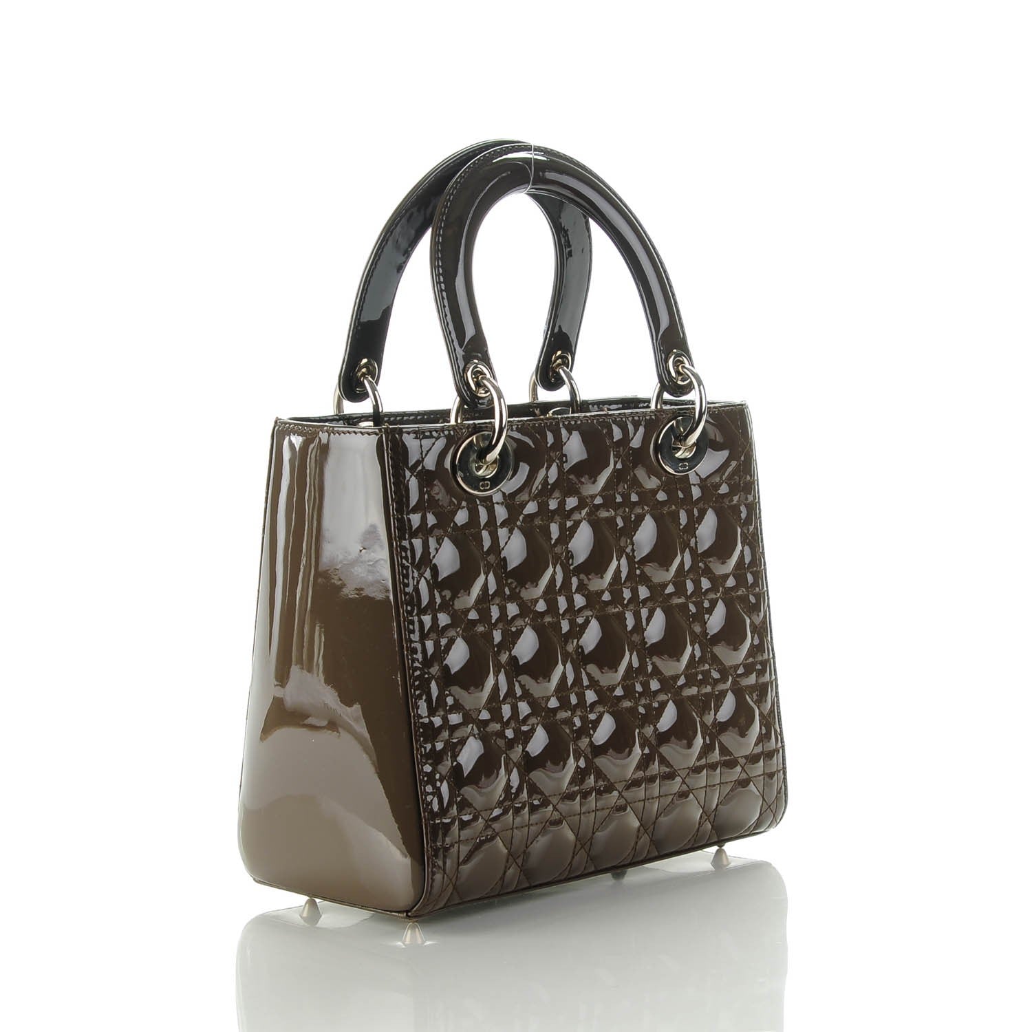 Christian Dior Patent Cannage Medium Lady Dior Olive 3 of 7