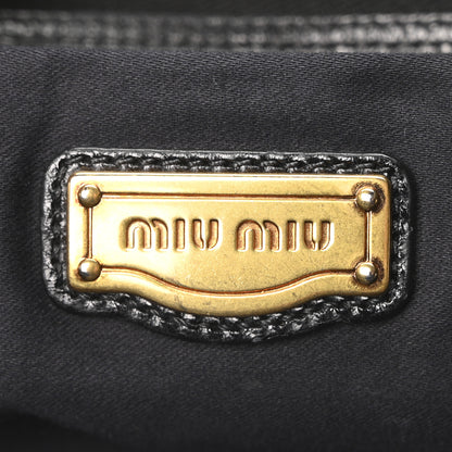 Miu Miu Vitello Shine Zip Tote Black 6 of 10