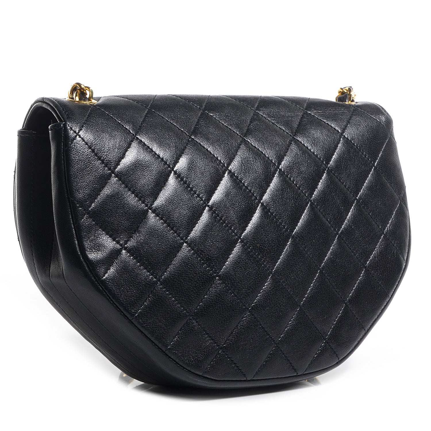 Chanel Lambskin Quilted Small Half Moon Flap Black 3 of 10