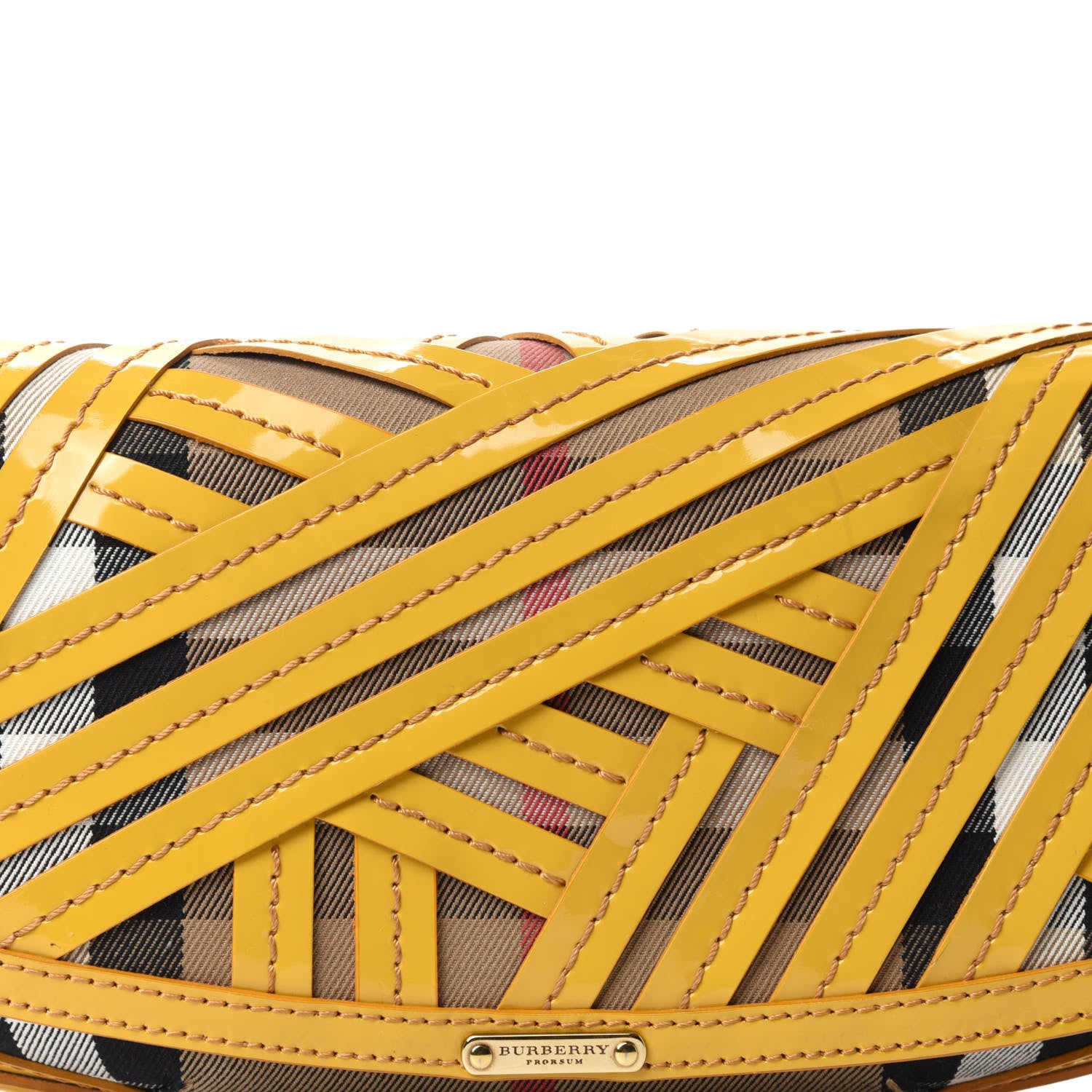 Burberry Patent Lilford Check Crossbody Bag Yellow 12 of 12