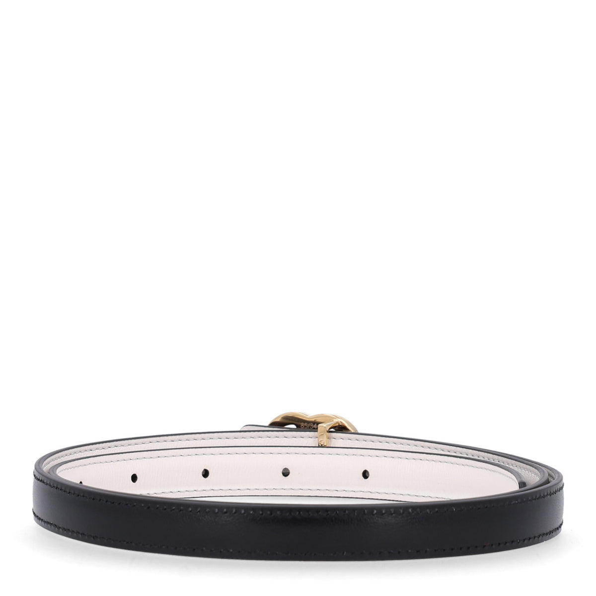 Calfskin CC Reversible Thin Belt 85 White Black