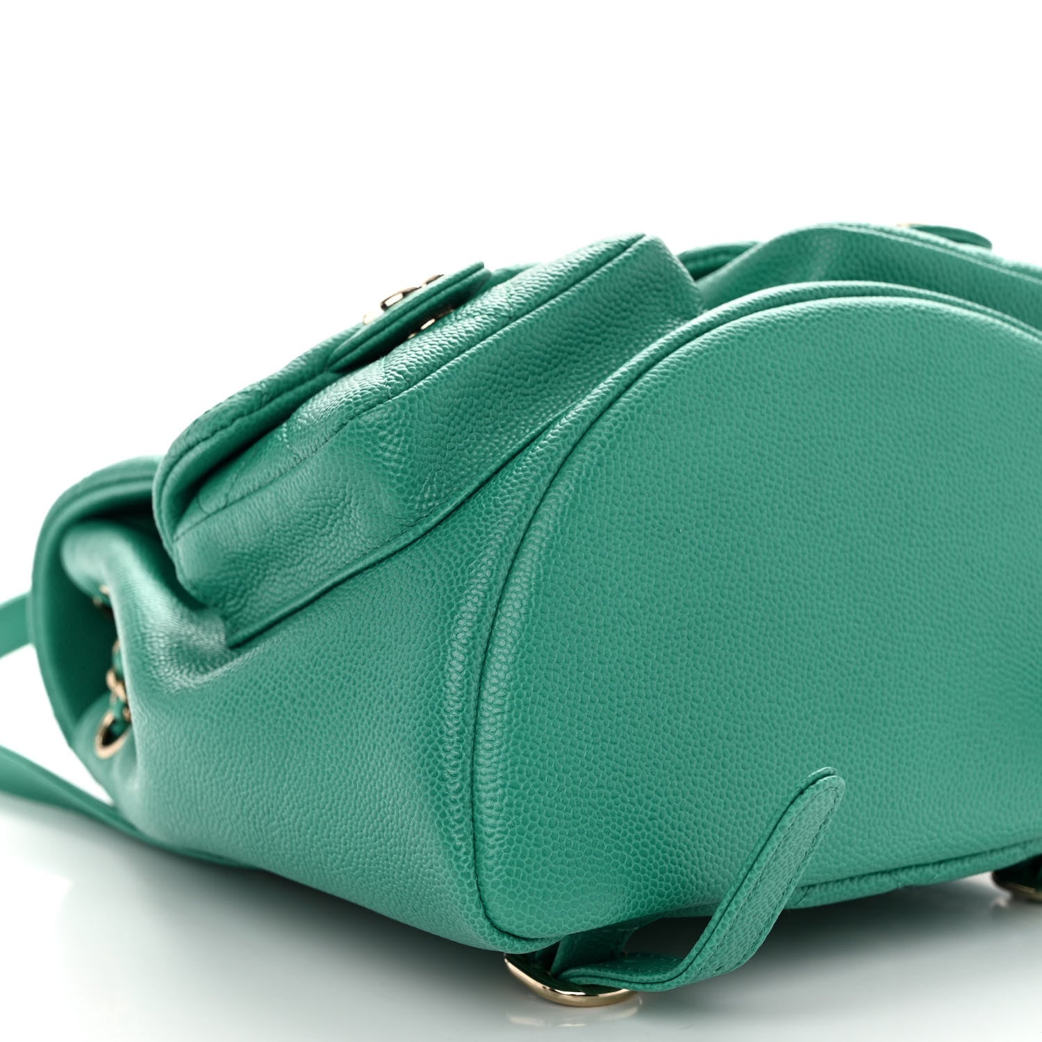 Chanel Caviar Quilted Medium Duma Pockets Drawstring Backpack Green 9 of 10