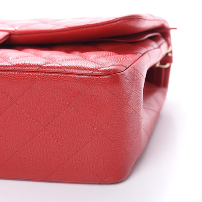 Chanel Caviar Quilted Jumbo Double Flap Red 9 of 20