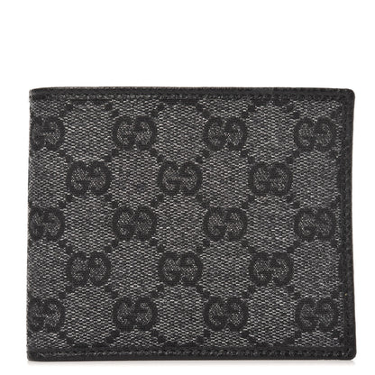 Gucci Denim Monogram Bi-Fold Wallet Black 1 of 8