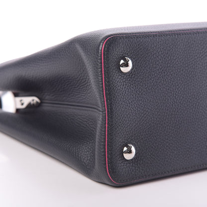 Louis Vuitton Taurillon Capucines MM Cobalt Fuchsia 9 of 10