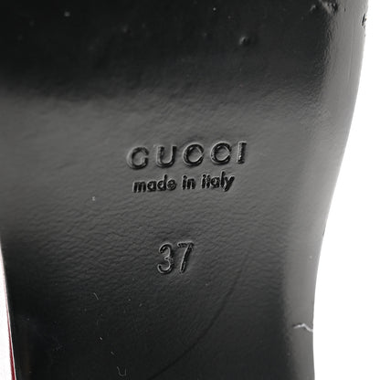 Gucci Ancora Calfskin Womens Horsebit Platform Loafers 37 Rosso 7 of 13