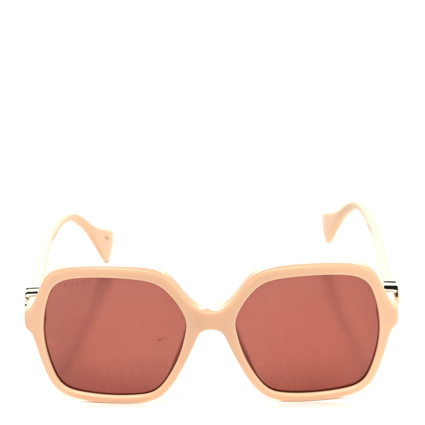 Acetate Oversize Rectangle Frame GG1072SA Sunglasses Shiny Solid Powder Pink Ivory