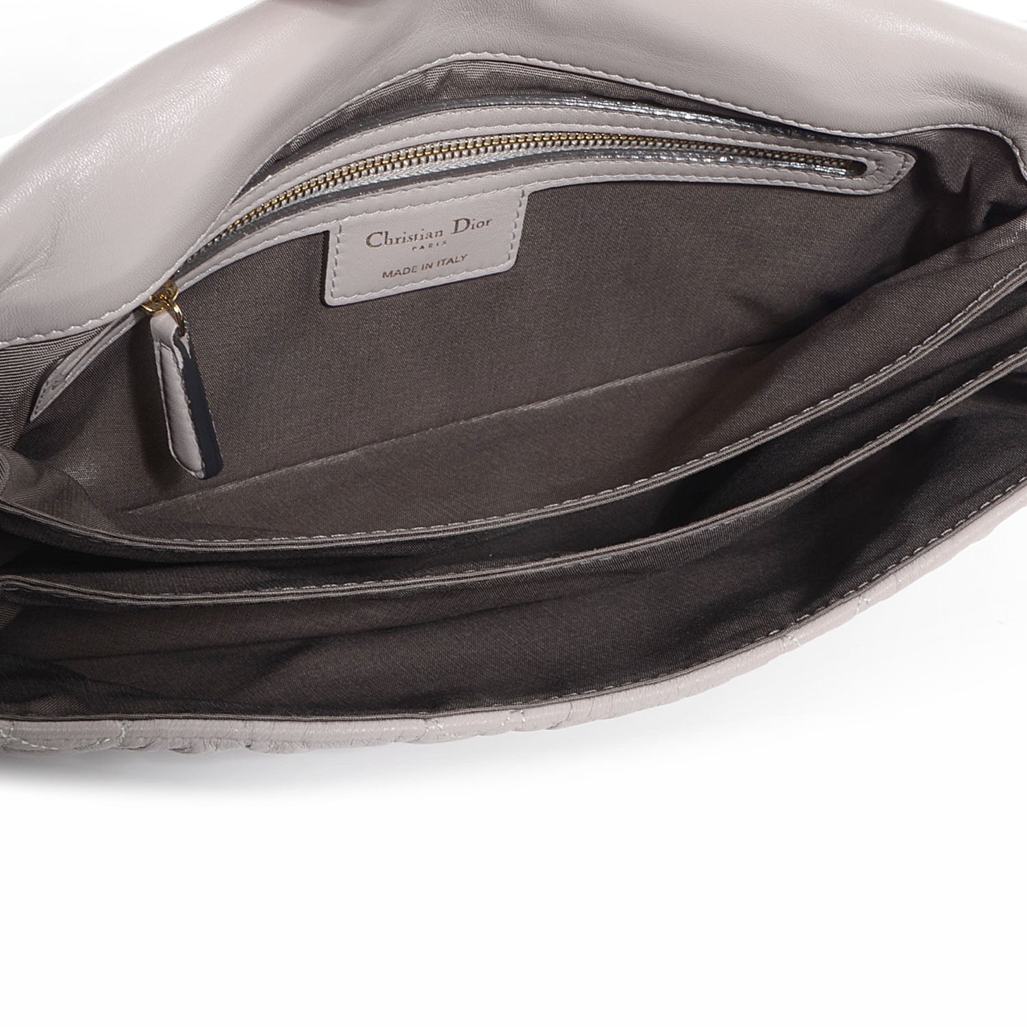 Christian Dior Gaufre Lambskin Cannage Delidior Large Flap Shoulder Bag Grey 5 of 7