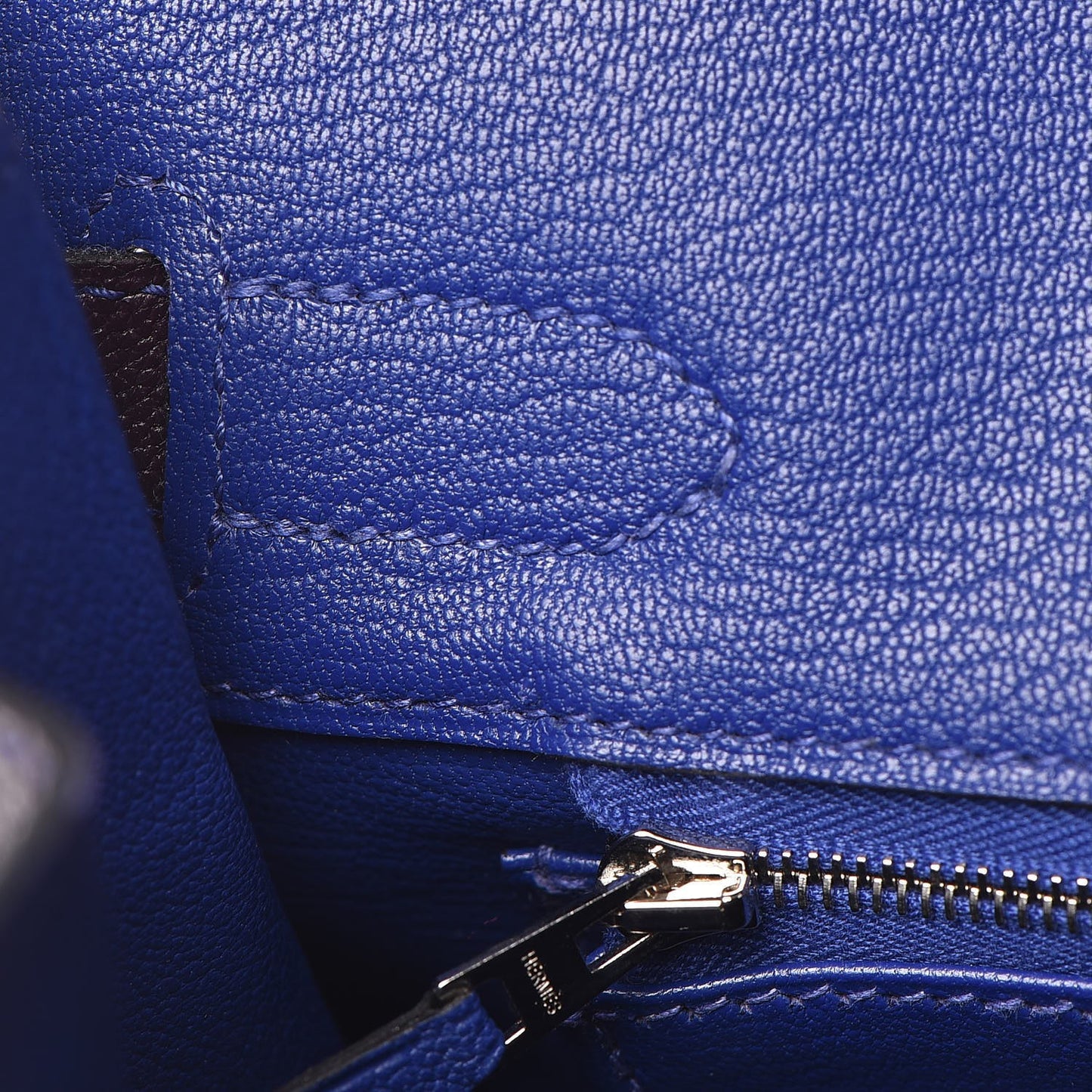 Chevre Mysore Bi-Color Horseshoe Birkin 30 Raisin Bleu Electrique