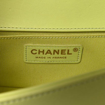 Chanel Calfskin Chevron Quilted Small Boy Flap Light Green 6 of 10