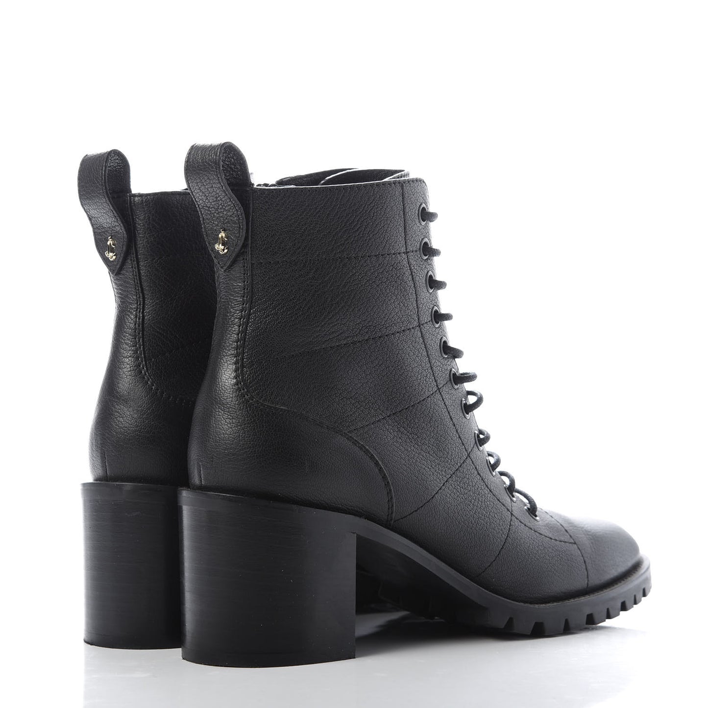 Grainy Calfskin Cruz 65 Ankle Booties 40.5 Black