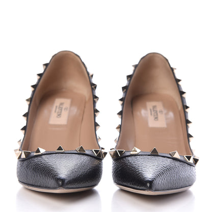 Valentino Garavani Pebbled Calfskin Rockstud 85mm Pumps 35.5 Black 2 of 8