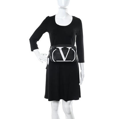 Valentino Garavani Calfskin Mens VLogo Belt Bag Black White 2 of 9