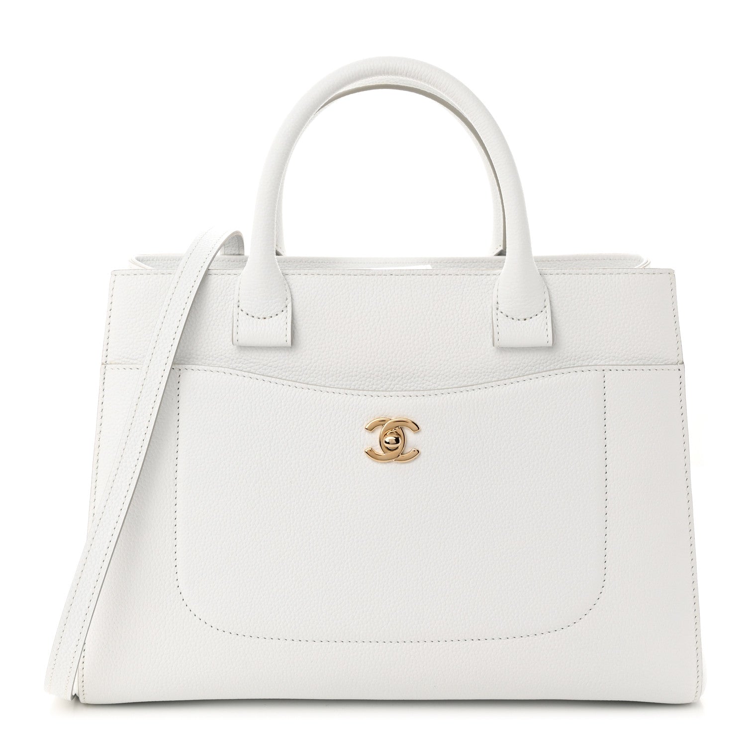 Chanel Grained Calfskin Small Neo Executive Shopper Tote White 1 of 12