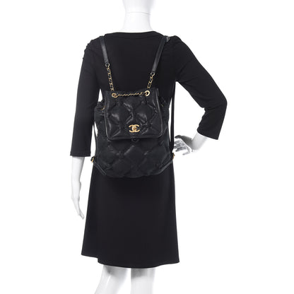 Chanel Iridescent Calfskin Quilted Chesterfield Backpack Black 2 of 12