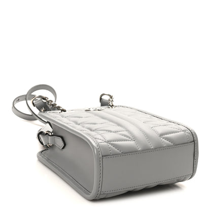Gucci Calfskin Matelasse Chevron Mini GG Marmont Tote Grey 4 of 9