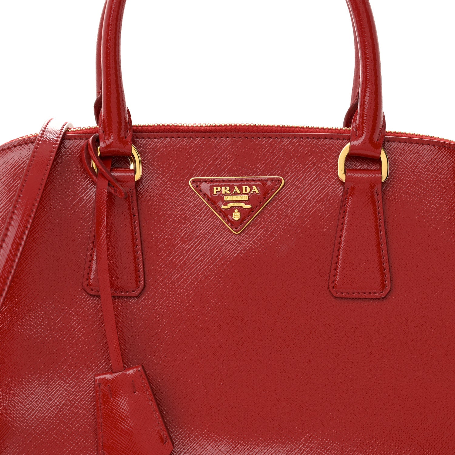 Prada Saffiano Vernice Medium Promenade Tote Rosso 8 of 10
