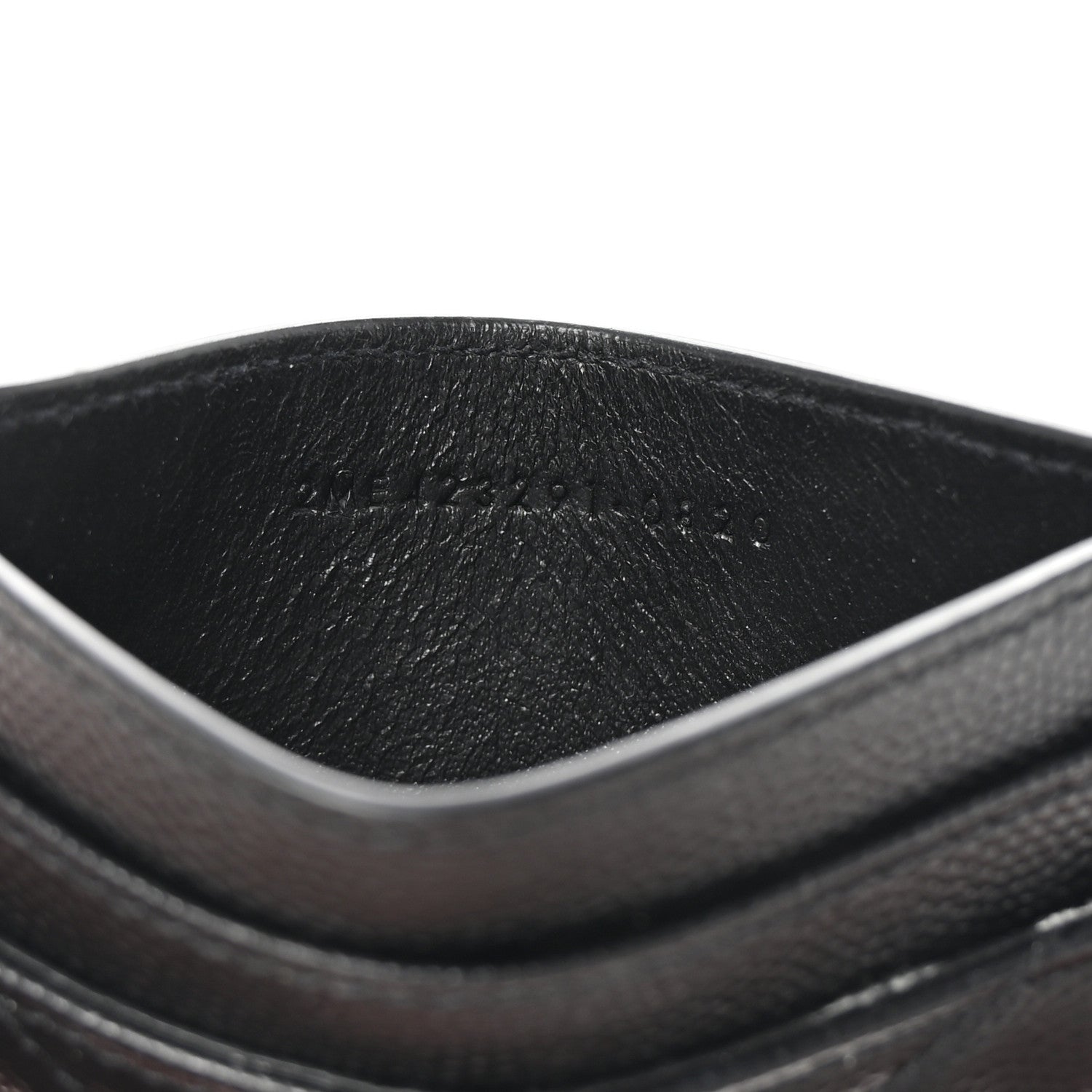 Saint Laurent Grain De Poudre Matelasse Chevron Monogram Credit Card Case Black 7 of 8