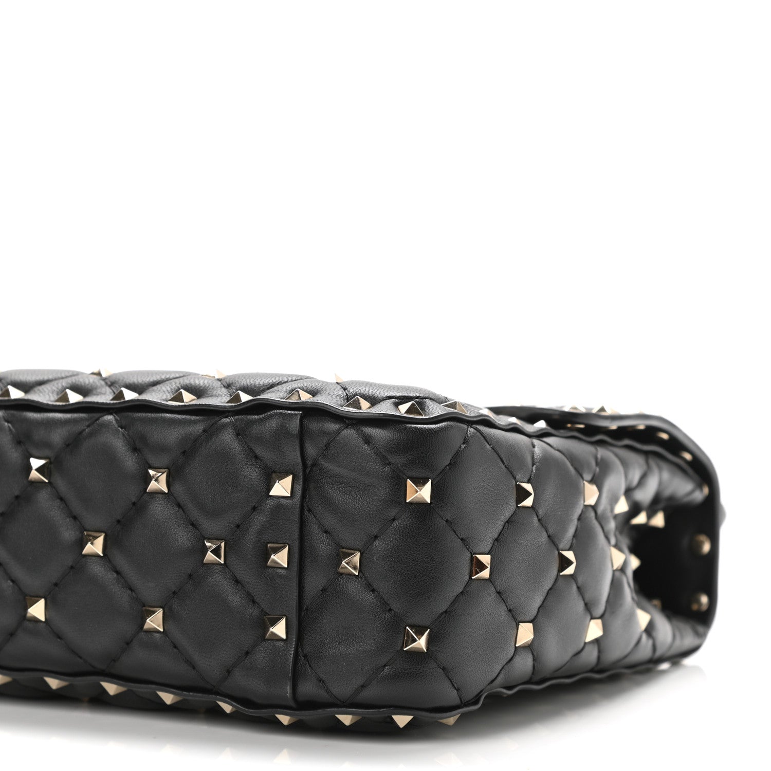 Valentino Garavani Lambskin VLTN Print Medium Rockstud Spike Shoulder Bag Black 10 of 10