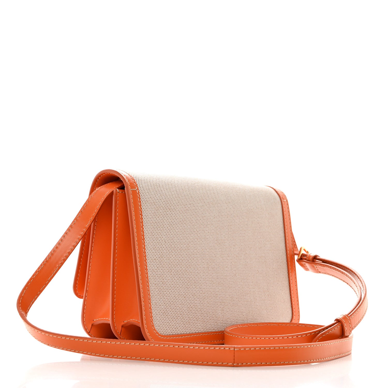 Burberry Canvas Calfskin Small TB Bag Orange 3 of 10