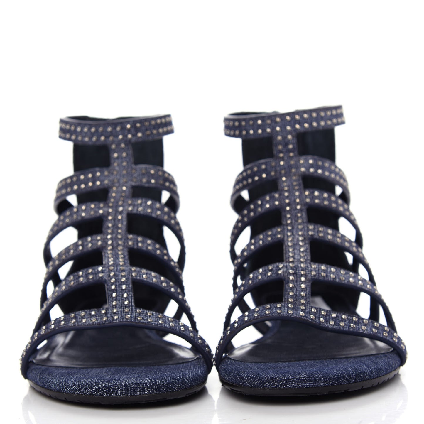 Denim Nix Gladiator Flat Sandals 36 Light Indigo
