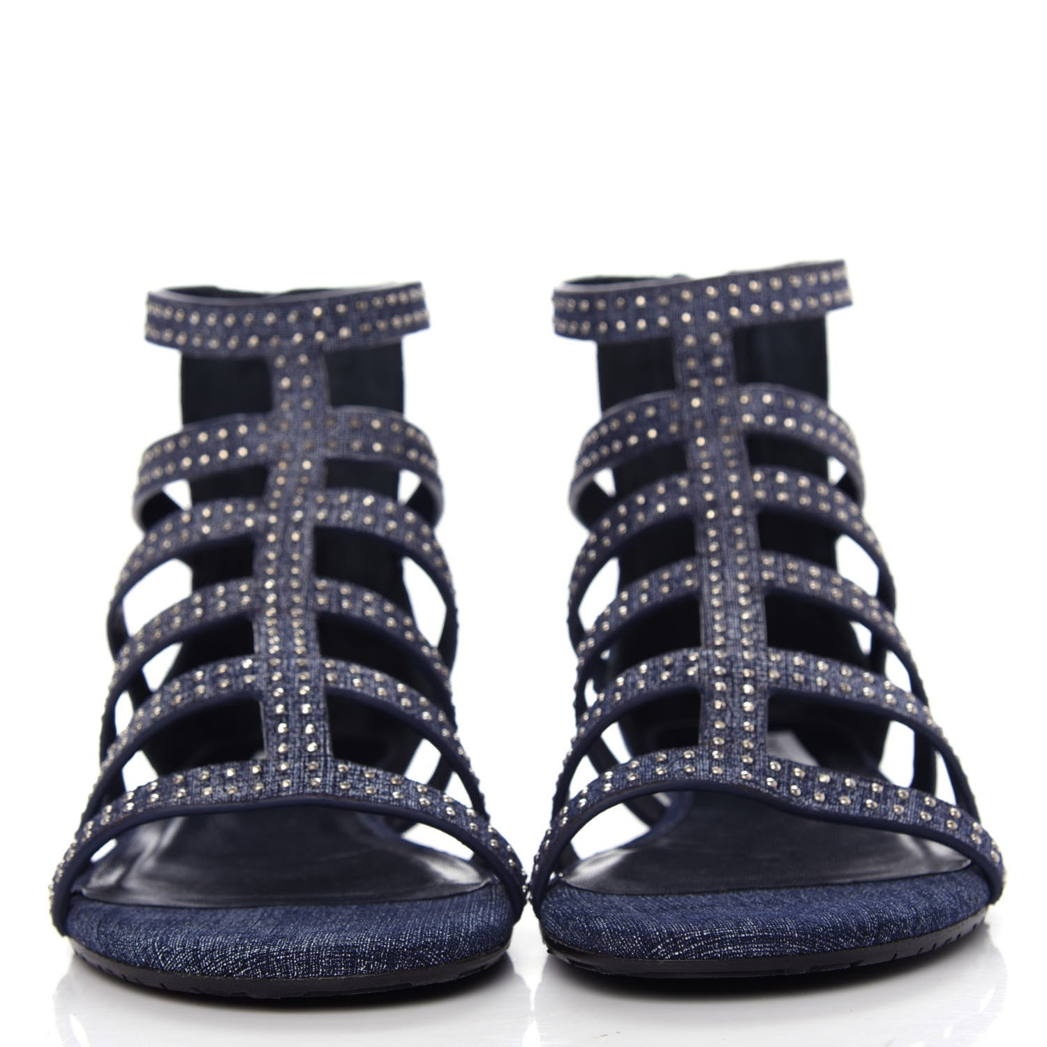 Jimmy Choo Denim Nix Gladiator Flat Sandals 36 Light Indigo 2 of 10