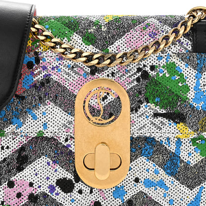 Christian Louboutin Calfskin Paillette Splash Small Elisa Black Multicolor 8 of 11