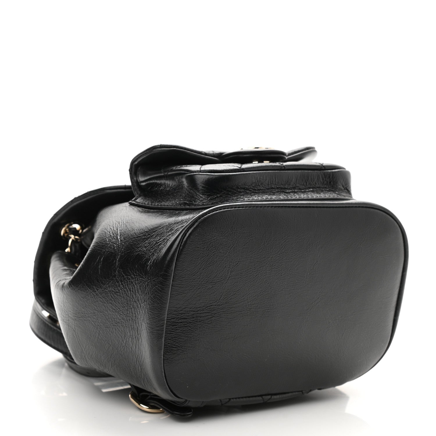 Chanel Glazed Aged Calfskin Quilted Small Duma Drawstring Backpack Black 4 of 10
