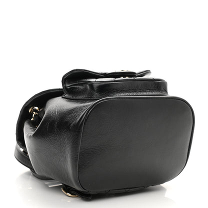 Chanel Glazed Aged Calfskin Quilted Small Duma Drawstring Backpack Black 4 of 10