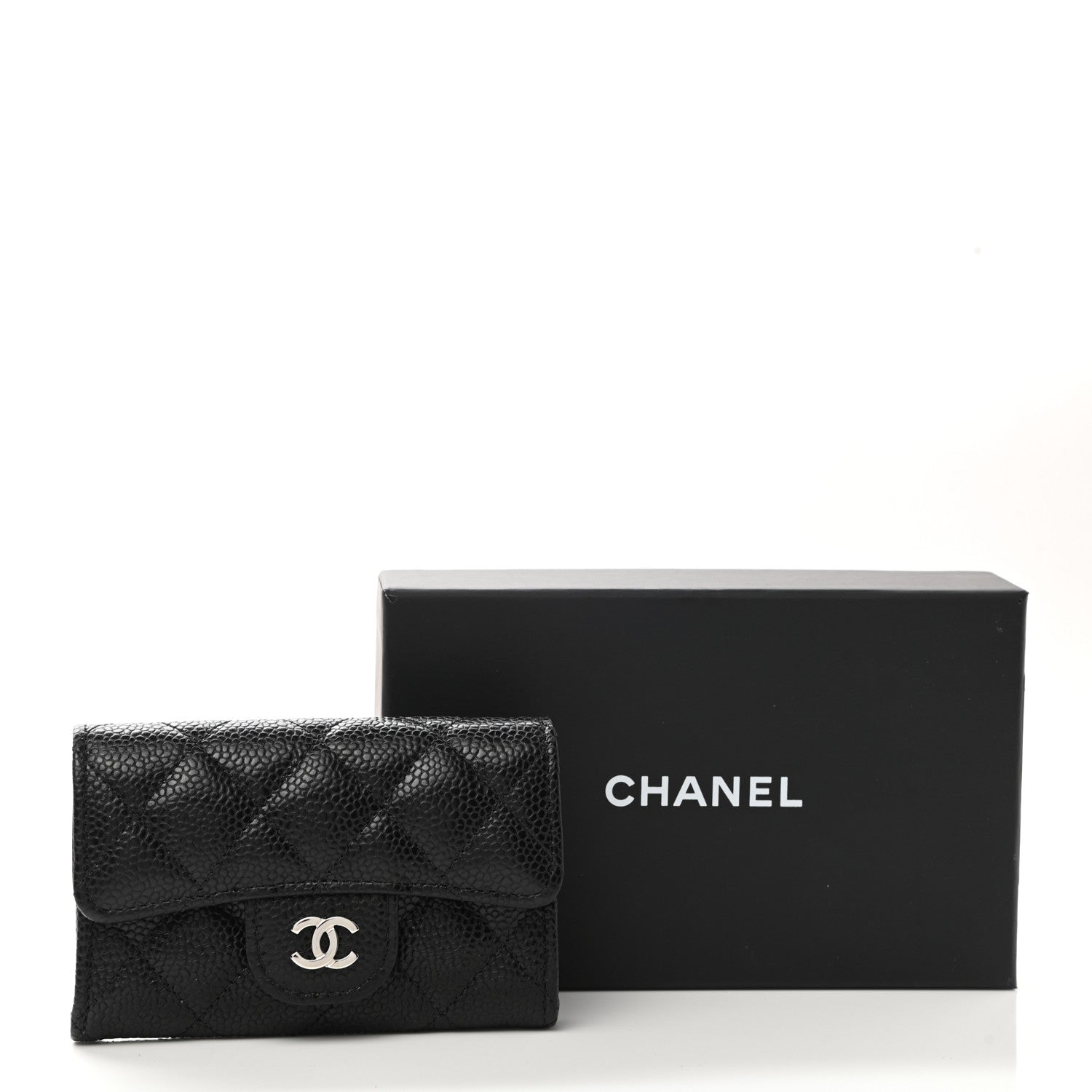 Chanel Caviar Quilted Flap Card Holder Wallet Black 9 of 9