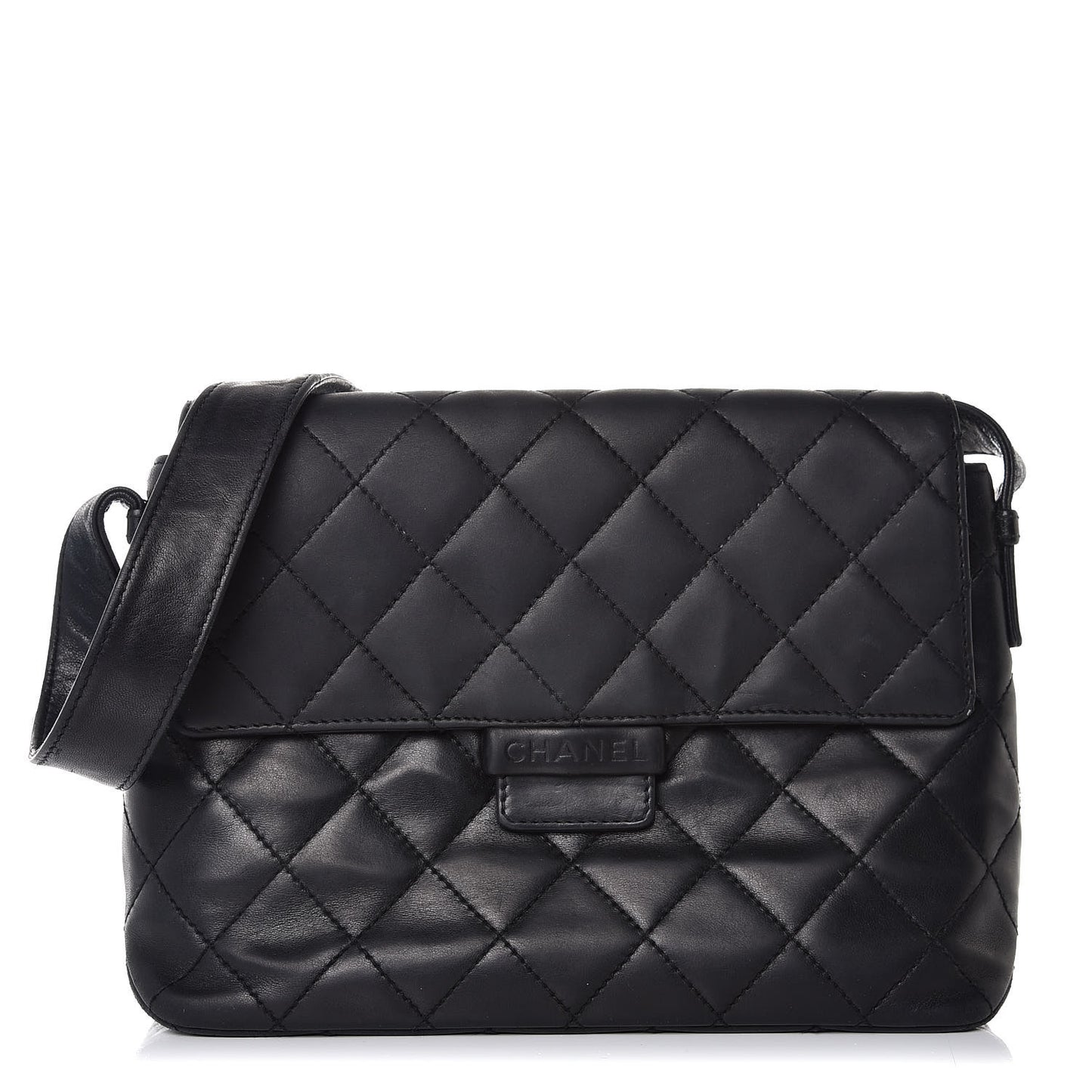 Lambskin Quilted Flap Black