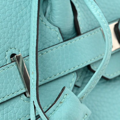 Hermes Taurillon Clemence Birkin 30 Bleu Atoll 12 of 12