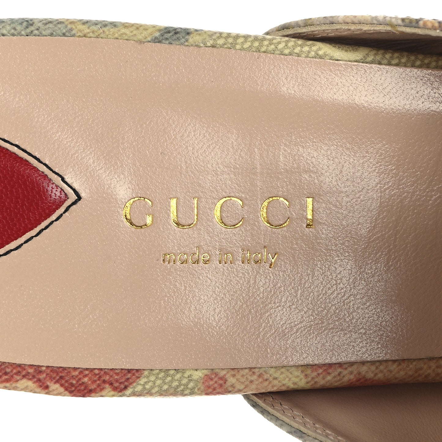 GG Supreme Monogram Malaga Kid Water Flora Womens Princetown Slippers 39 Beige White Multicolor Mystic White