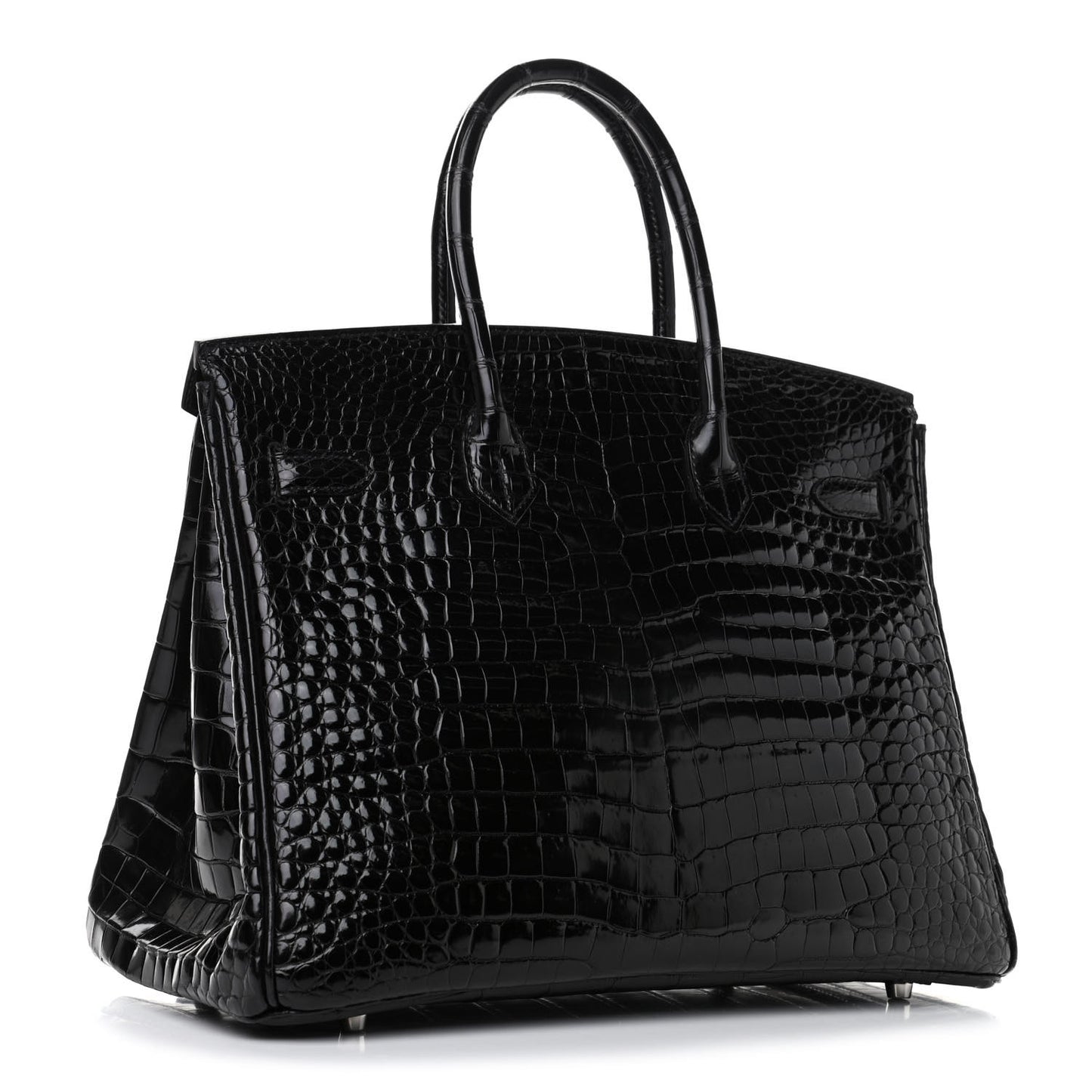 Shiny Porosus Crocodile Birkin 35 Black