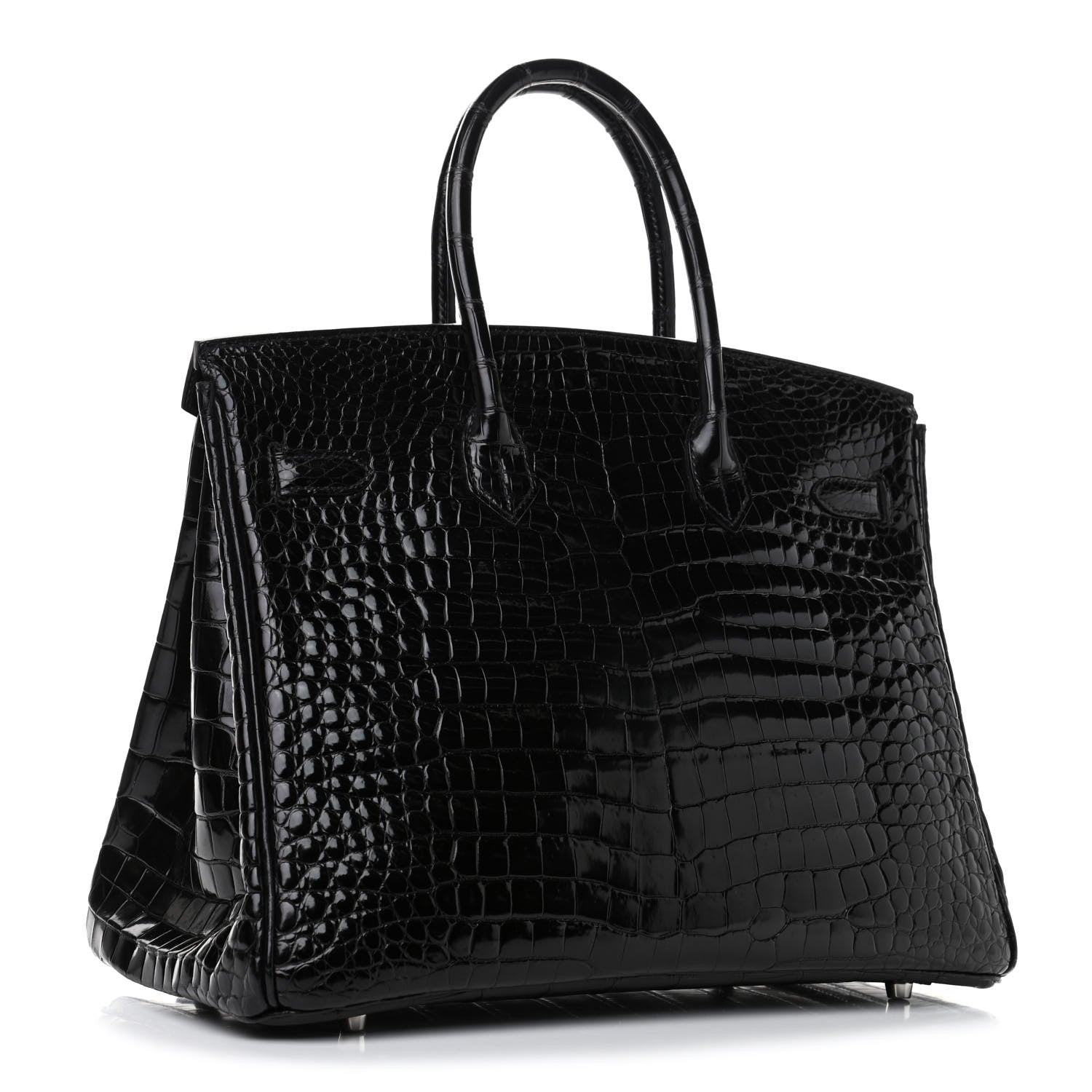 Hermes Shiny Porosus Crocodile Birkin 35 Black 2 of 7