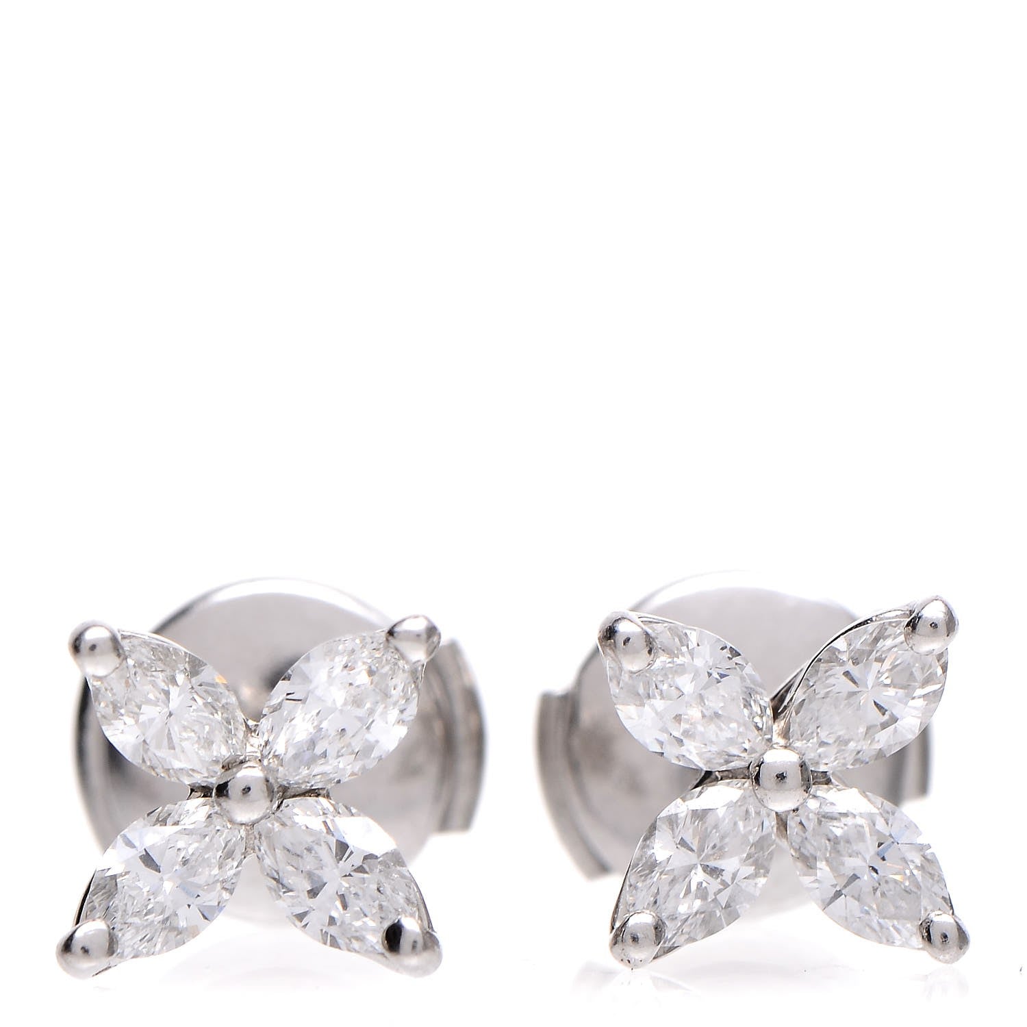 Tiffany Platinum Diamond .64ct Small Victoria Earrings 1 of 5