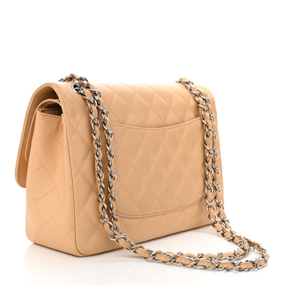 Chanel Caviar Quilted Jumbo Double Flap Beige 3 of 13