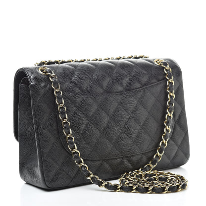 Chanel Caviar Quilted Jumbo Double Flap Black 3 of 11