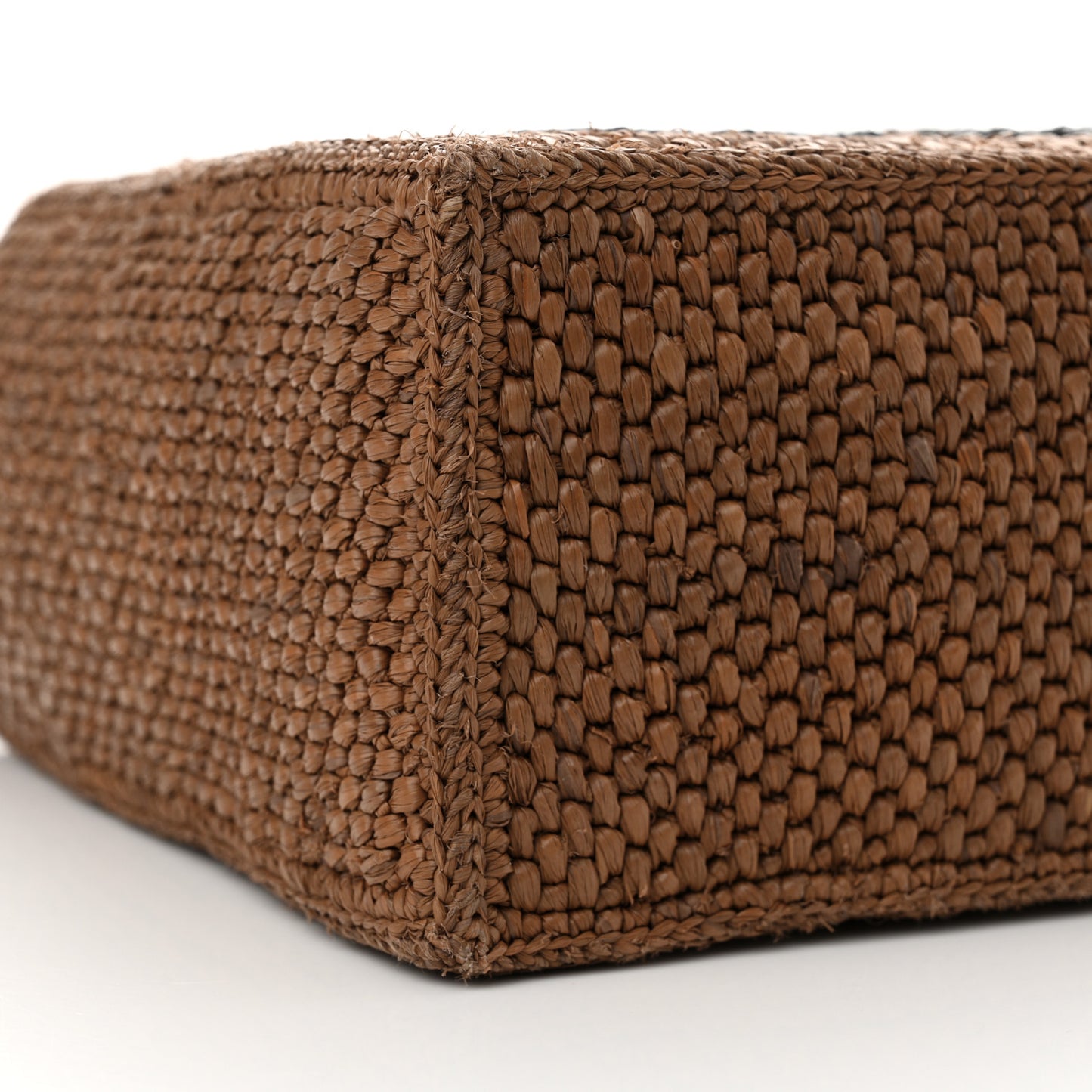 X SUNA FUJITA Raffia Small Font Tote Brown