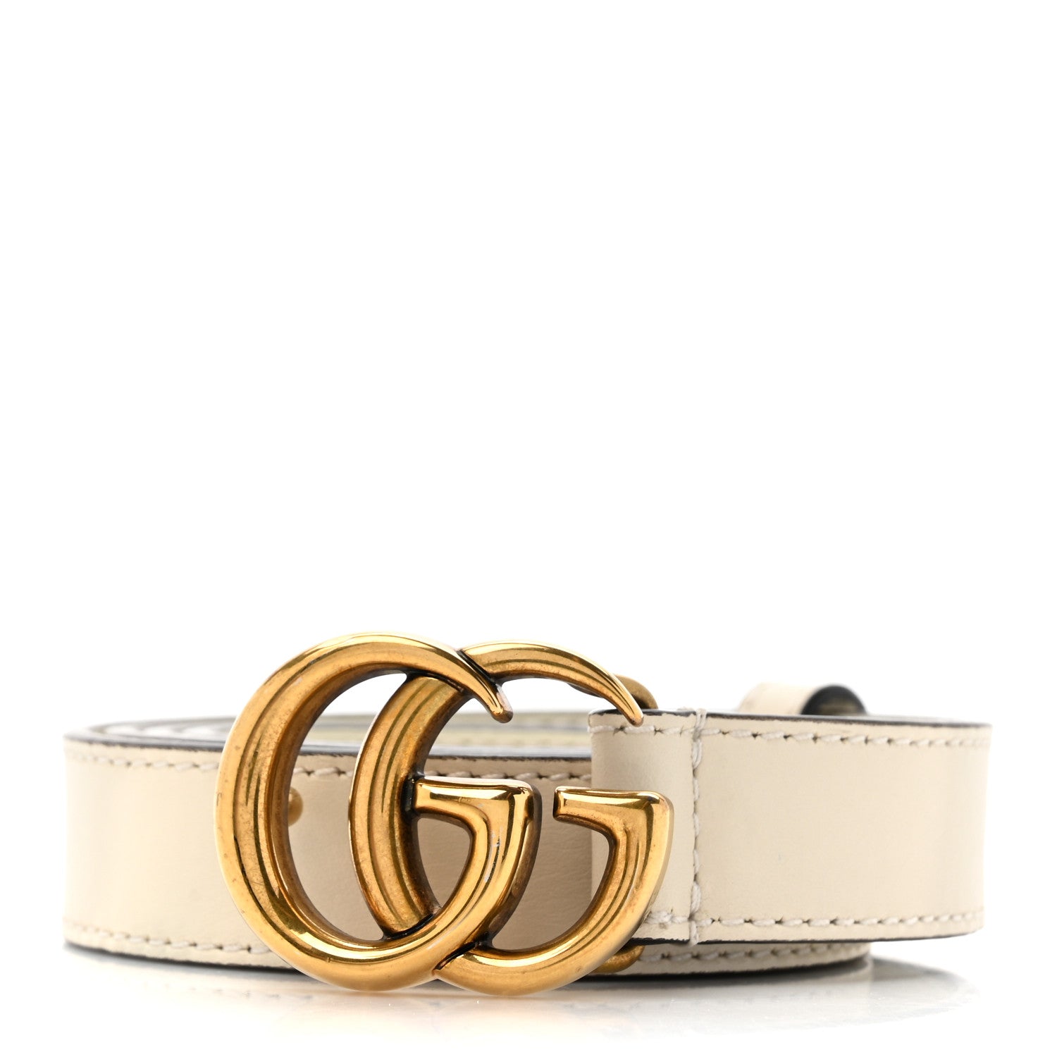 Gucci Calfskin Double G 20mm Belt 80 32 Mystic White 1 of 4