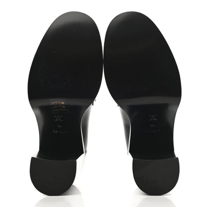 Louis Vuitton Monogram Calfskin Academy Loafers Pumps 40 Black 6 of 9