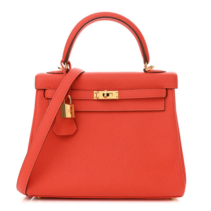 Hermes Togo Kelly Retourne 25 Capucine 1 of 13
